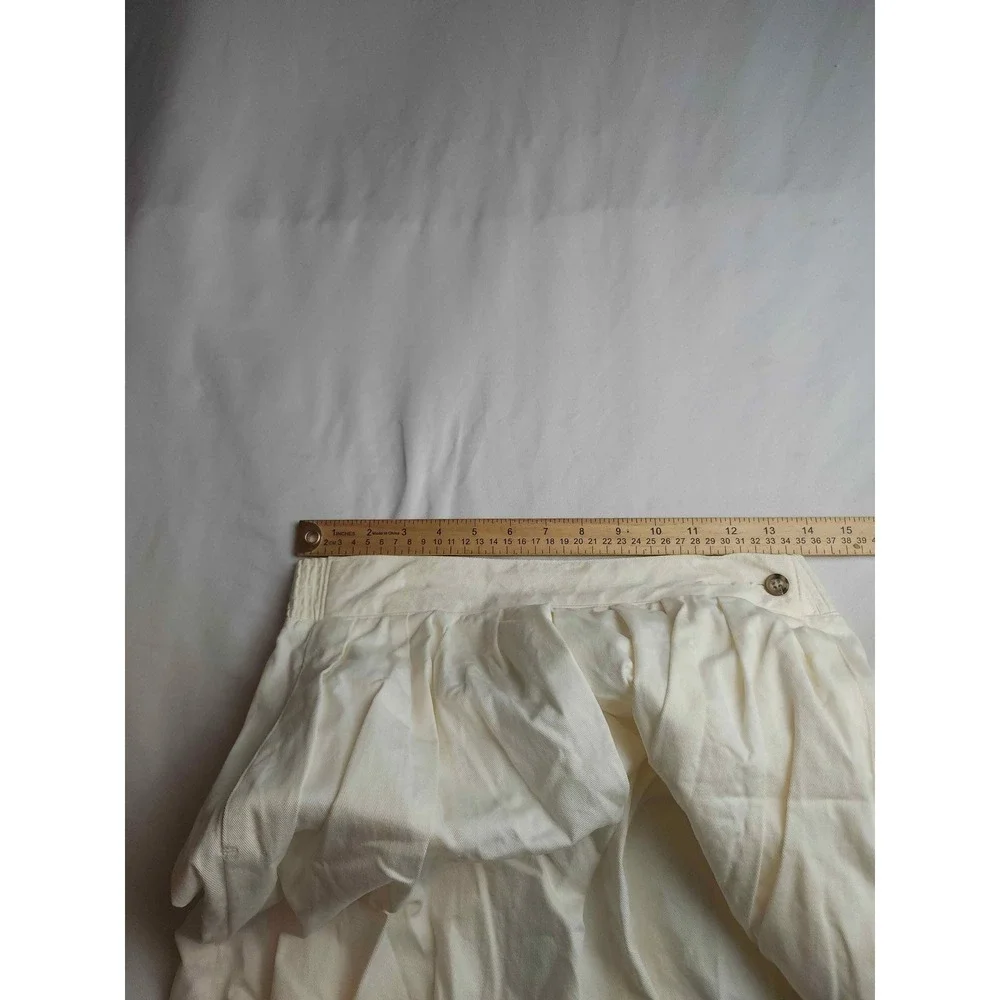 Bryn Connelly Vintage White Cotton Pleated Midi Skirt Made in Japan Womens 8